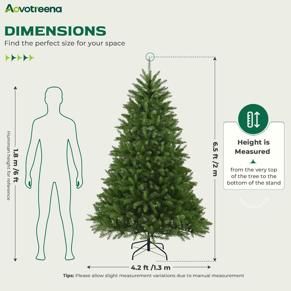 6.5ft Unlit Christmas Tree 1470 PVC Tips for Holiday Party Decor
