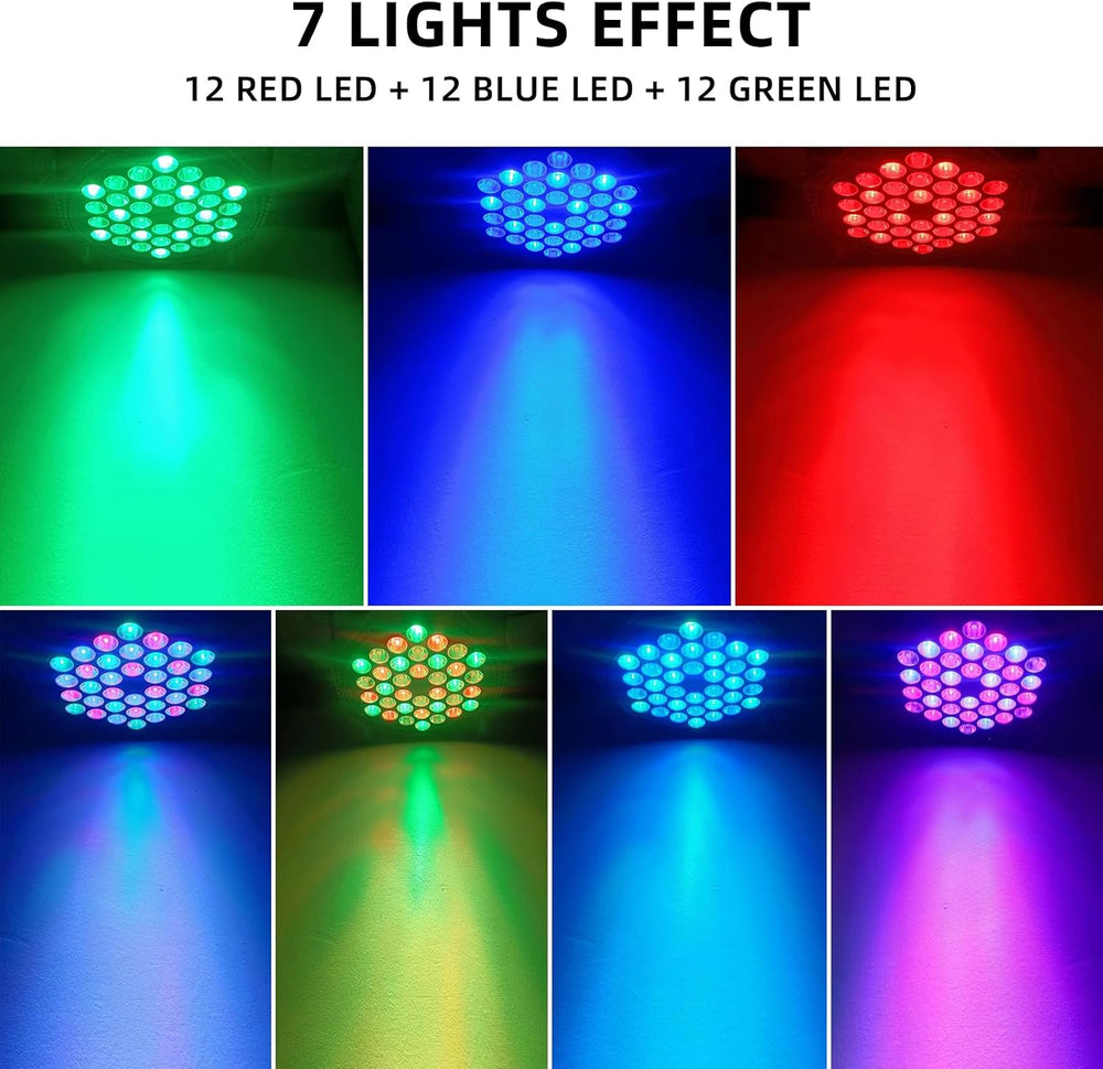 3-Pack DJ Stage Light for Parties LED Par Lights