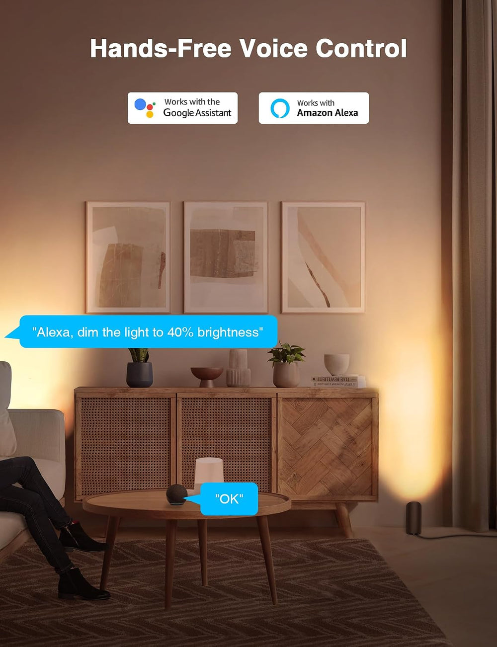 SUNVIE 5W Smart Floor Can Light Dimmable Uplights Indoor, RGBCW, 2PCS
