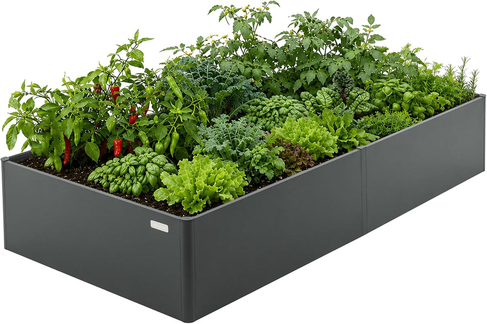 Vego garden Modern Raised Garden Bed, 17" Tall 4 x 8 ft Metal Raised Gar...