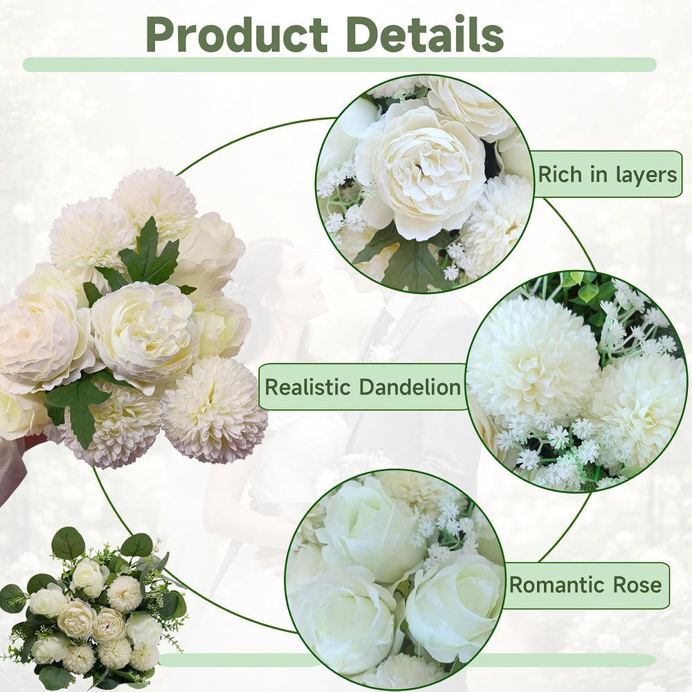 150 Pcs 10 Kinds Artificial Greenery Stems Bulk with Flowers Fake Eucalyptus ...