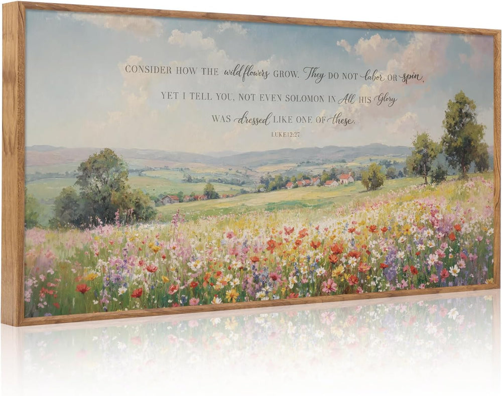 CHDITB Luke 12:27 Consider How The Wildflowers Grow Wall Art 40x20 Inch
