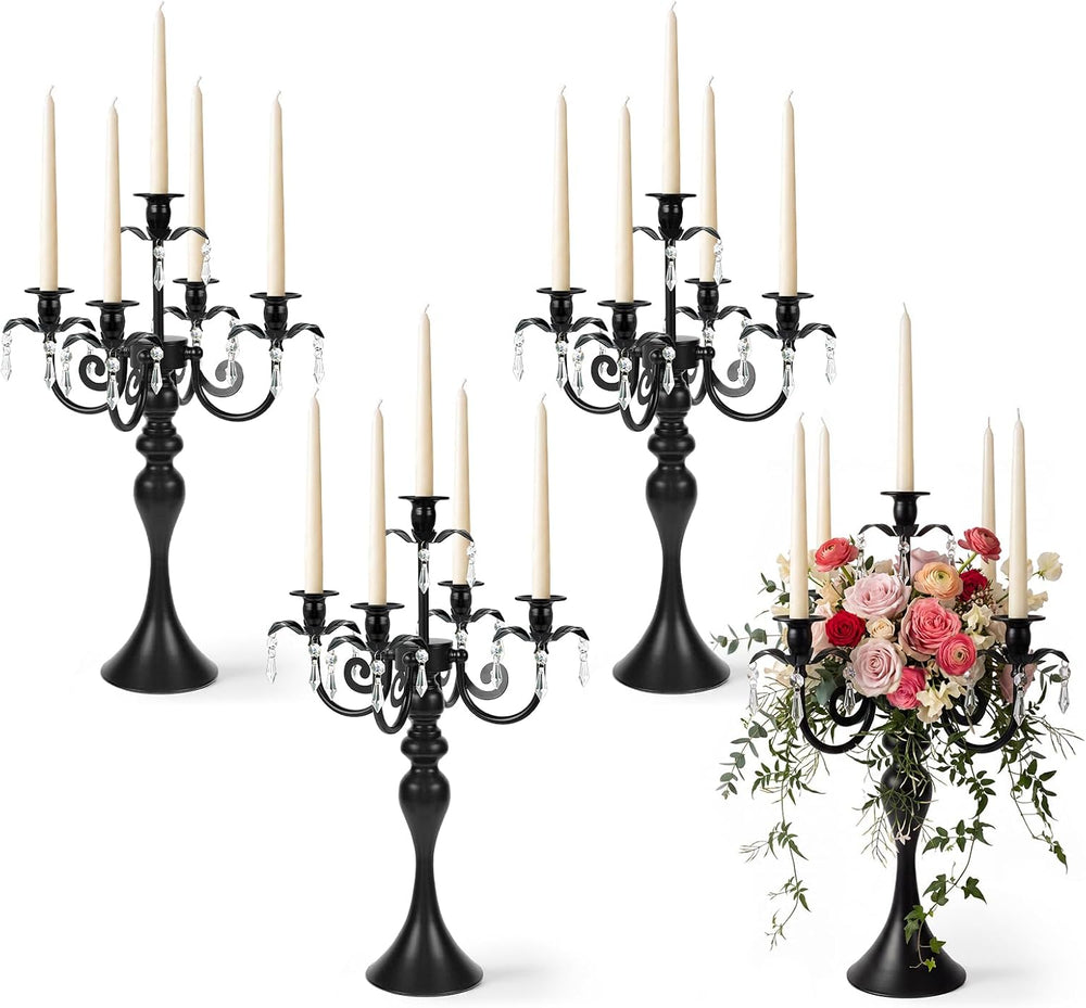 20''Tall Crystal Pendant Taper Candle Holders/Stylish Candle Stands/C...