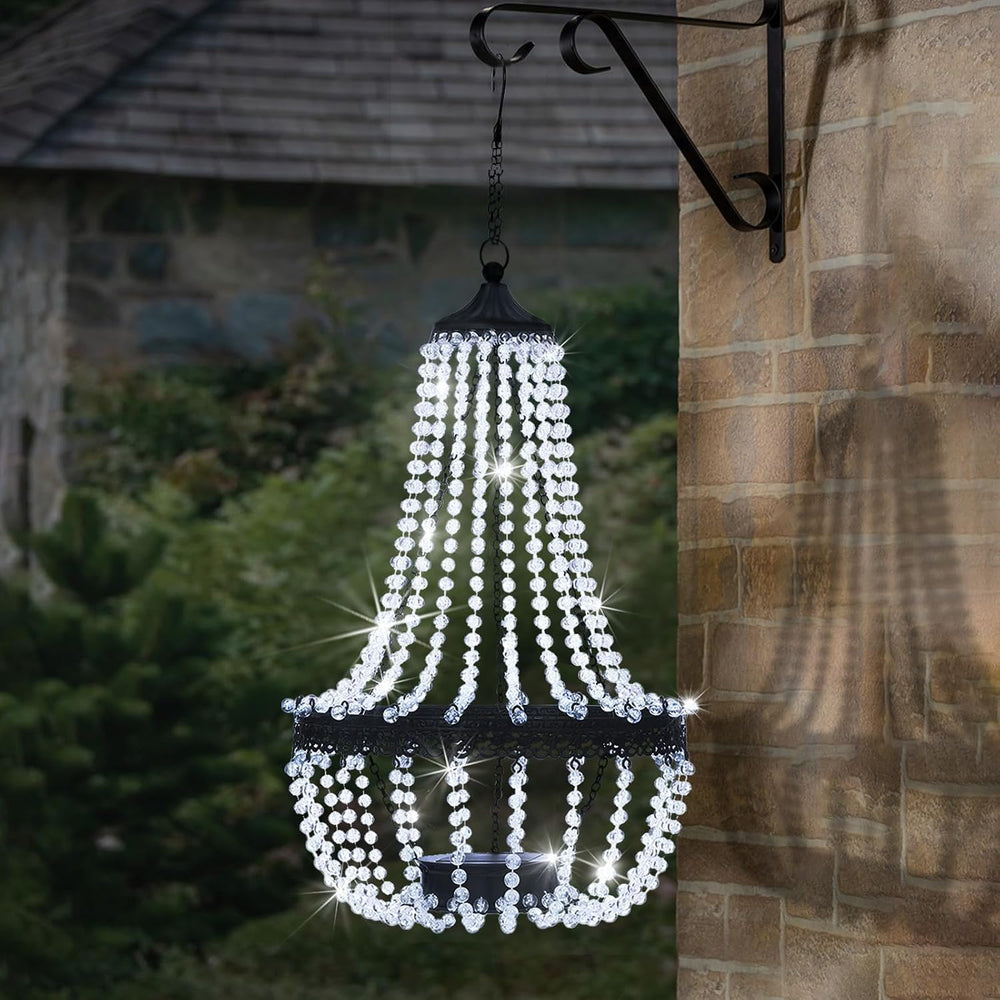 28" Hanging Solar Chandelier Outdoor Waterproof 30 LED Lantern