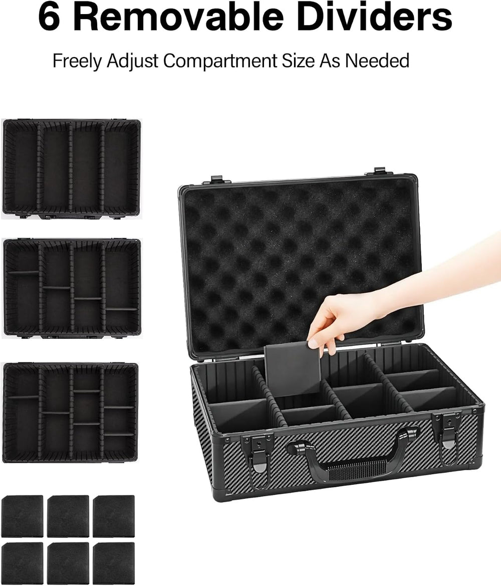 LOCKCURX Carbon Fiber Coin Collection Case, 120 Slab & 1400 Capsule