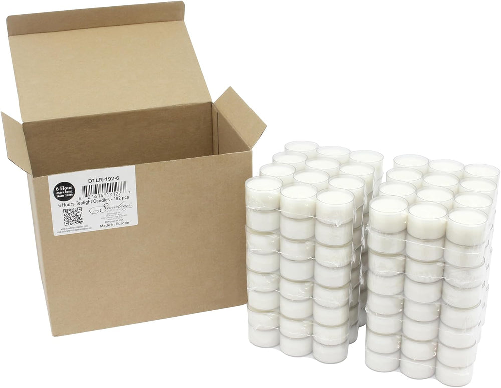 Stonebriar 192 Count White Unscented 6 to 7 Hour Extended Burn Time Clear Cup...