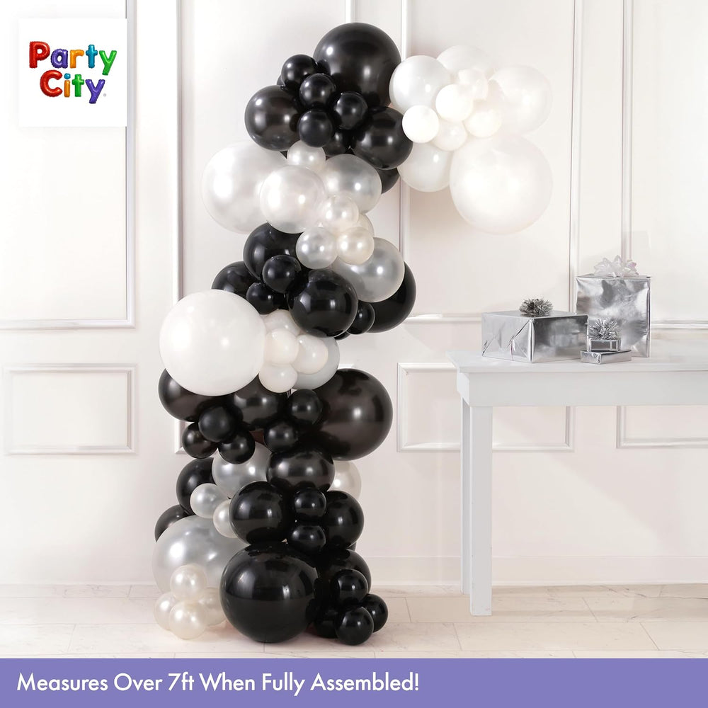 Party City 90 count Latex Balloons Garland Black and White