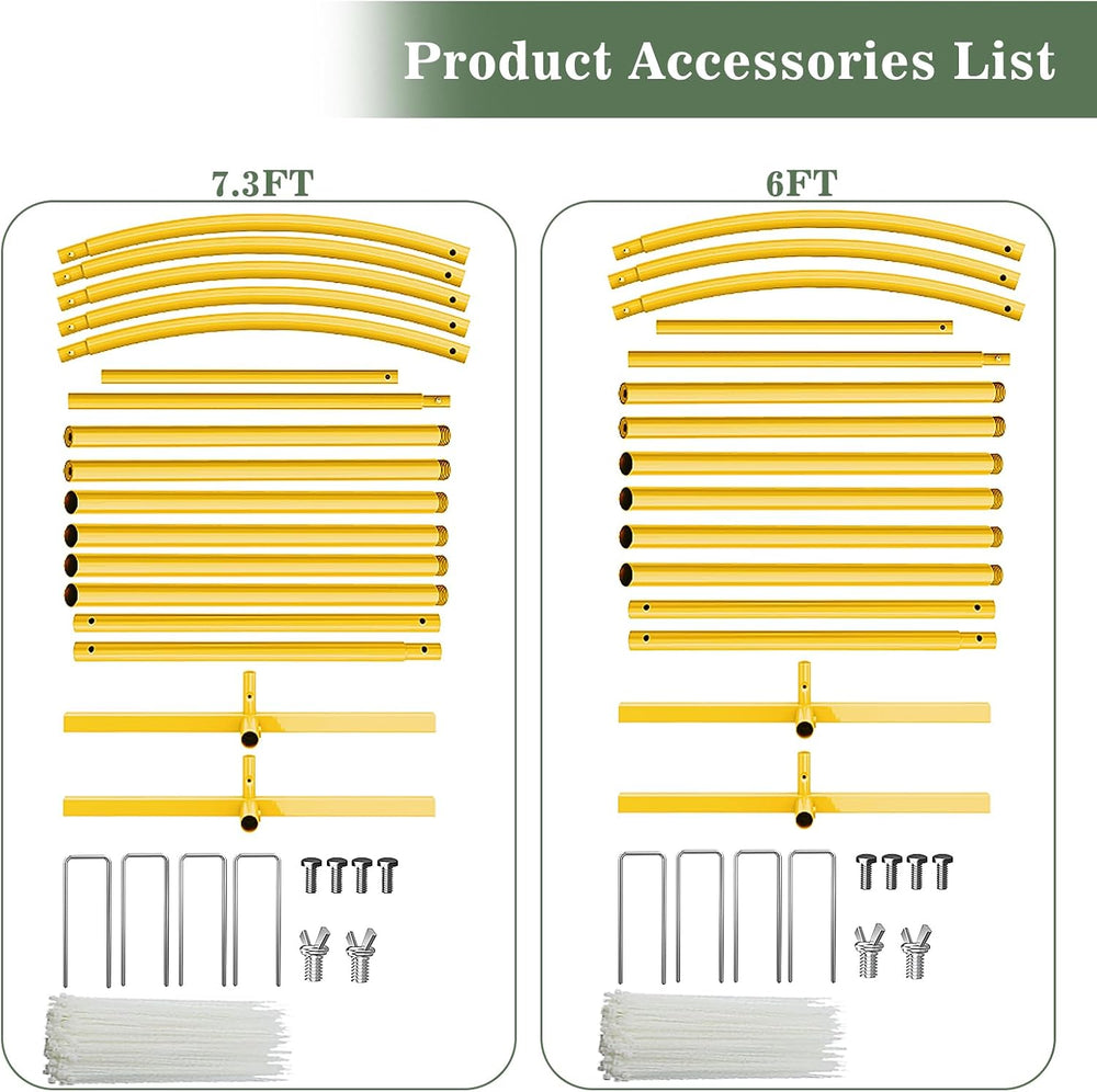 Wedding Arch Backdrop Stand Set of 2, Gold Metal, 7.3FT & 6FT