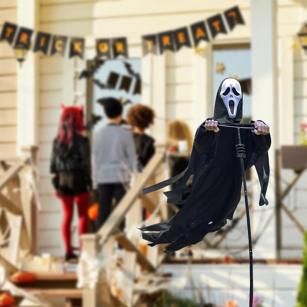 Outdoor Halloween Scarecrow Rotatable Ghost, 7.5Ft Scarecrow Screaming Ghost,...