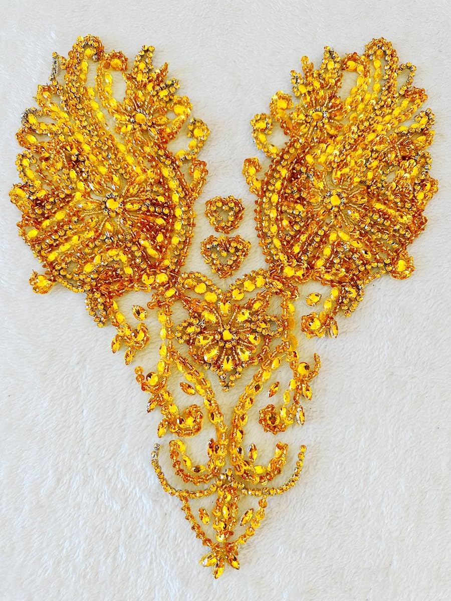Handmade Bodice Rhinestones Applique Sewing Glass Beads Stones Crystal Trim L...