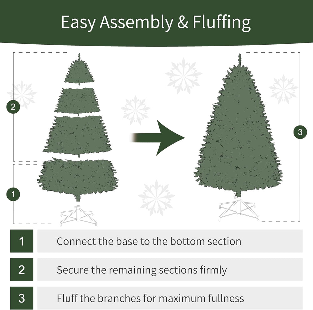 Puleo International 9ft Pre-Lit Slim Fraser Fir Artificial Christmas Tree