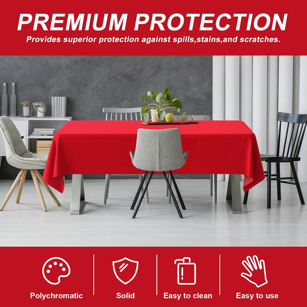 54IN X 320FT Plastic Table Cover Roll with Cutter Box, Cut to Size Plastic Ta...