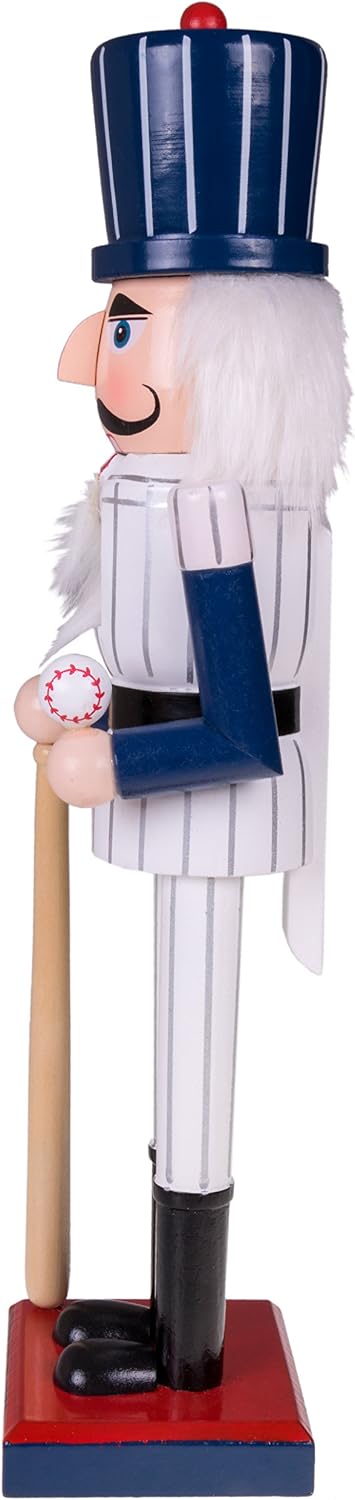 Clever Creations Baseball Player 16 Inch Traditional Wooden Nutcracker, Festi...