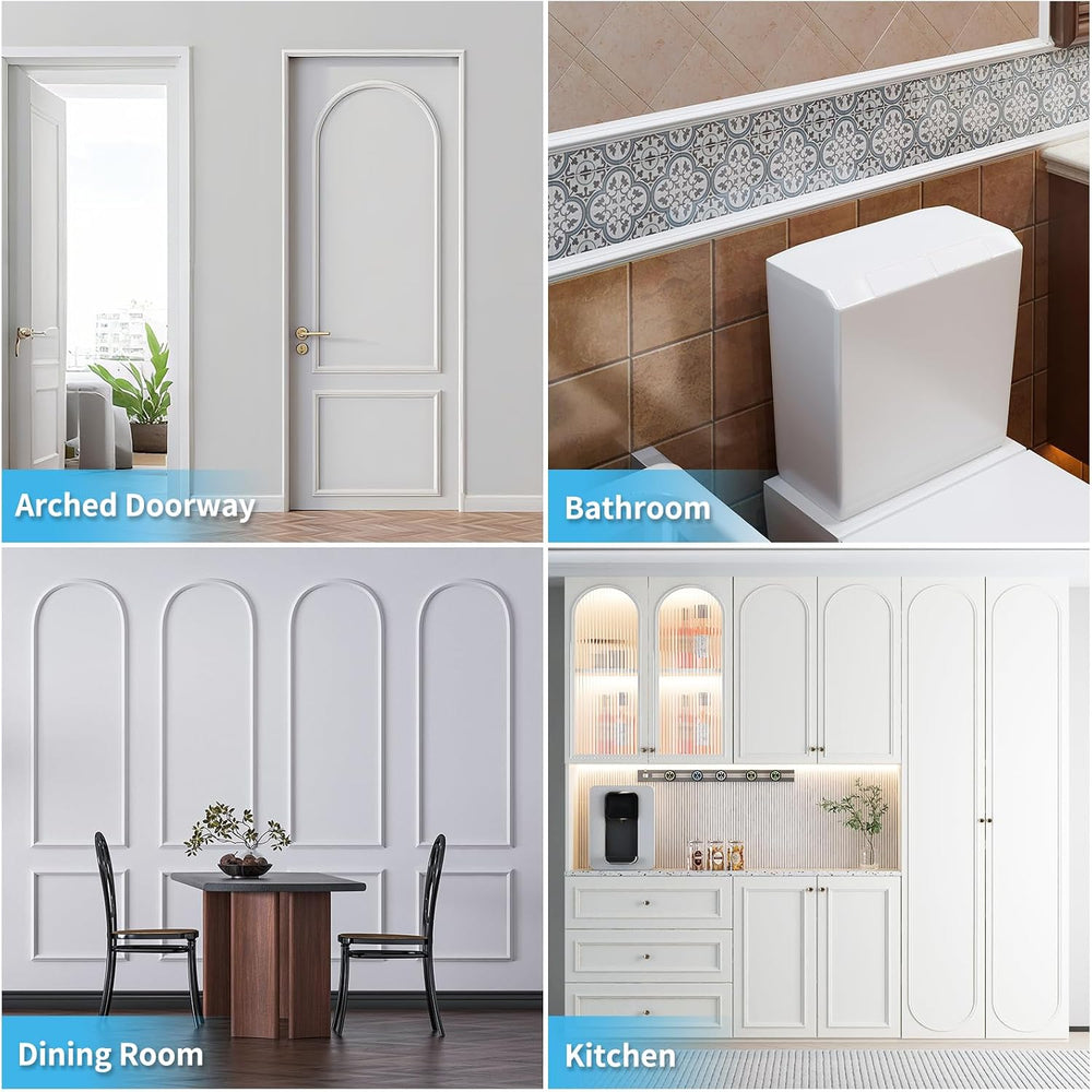 Art3d 30 ft Flexible Peel and Stick Crown Molding Trim, Wall Decor, White