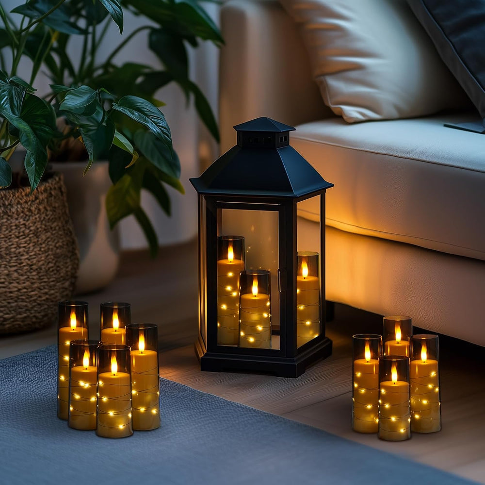 Homemory 12Pcs Flickering Flameless Candles with Remote, LED Pillar Candles