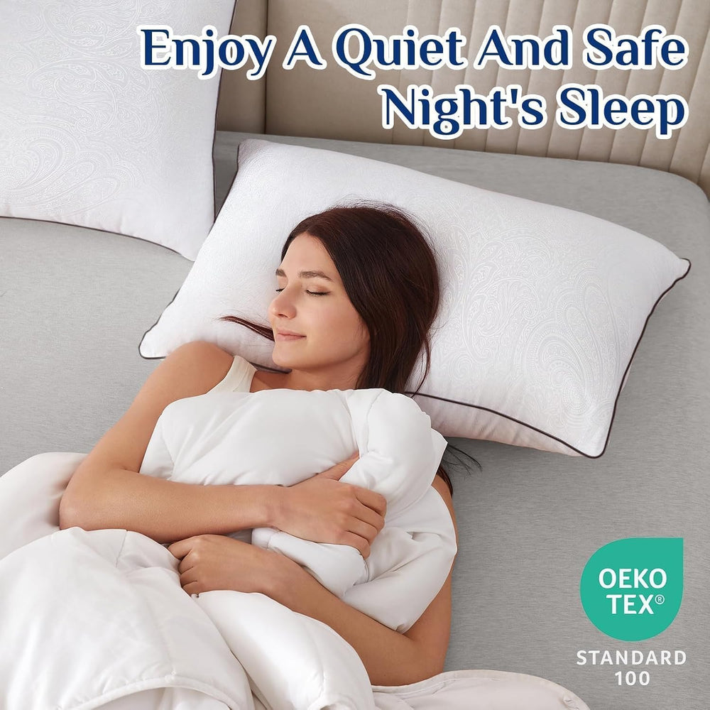 JOLLYVOGUE Pillows Queen Size Set of 4, Cooling and Firm Pillows with Oeko-Te...