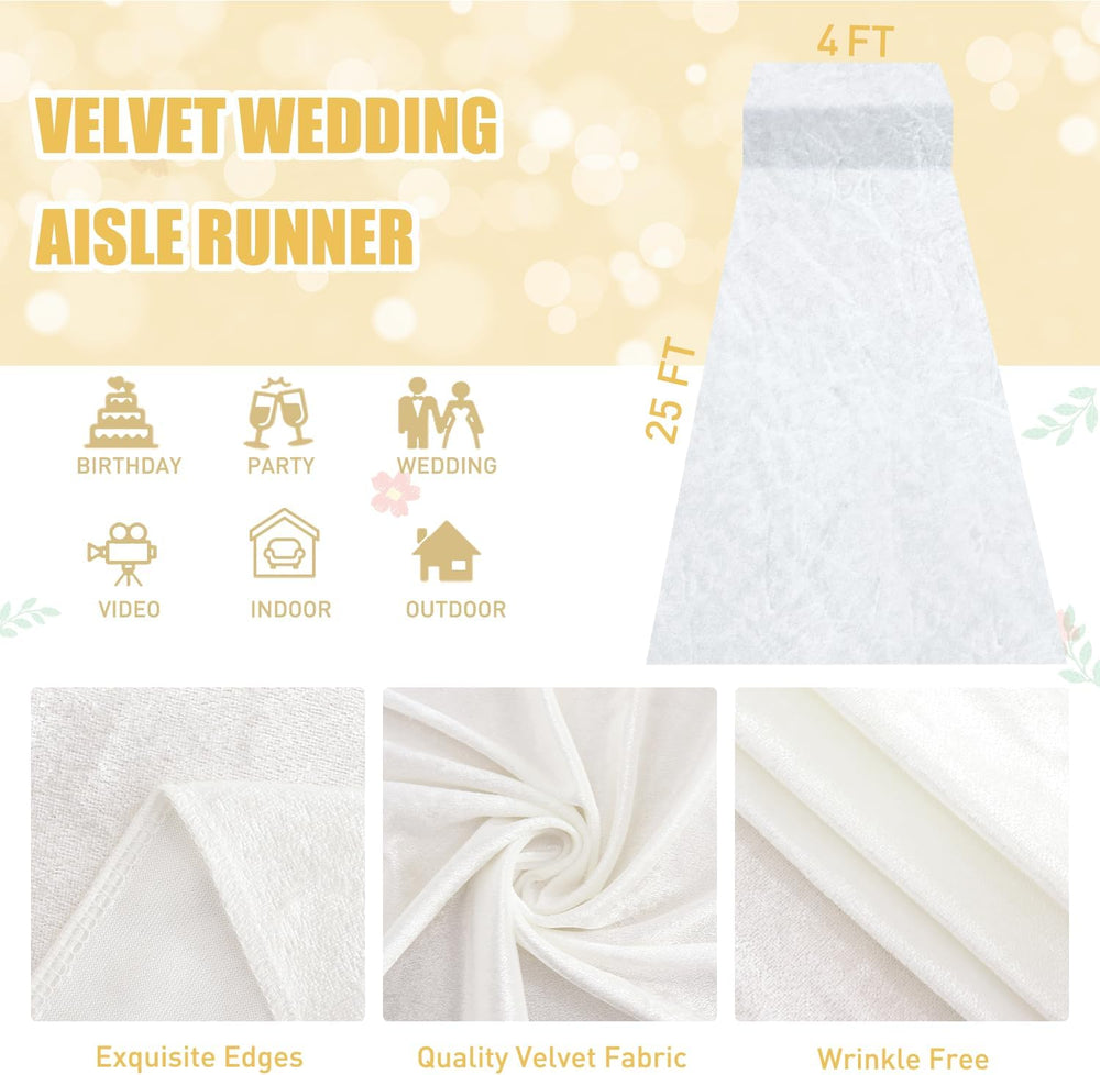FUHSY White Aisle Runner Outdoor Aisle Runners for Weddings for Indoor Weddin...