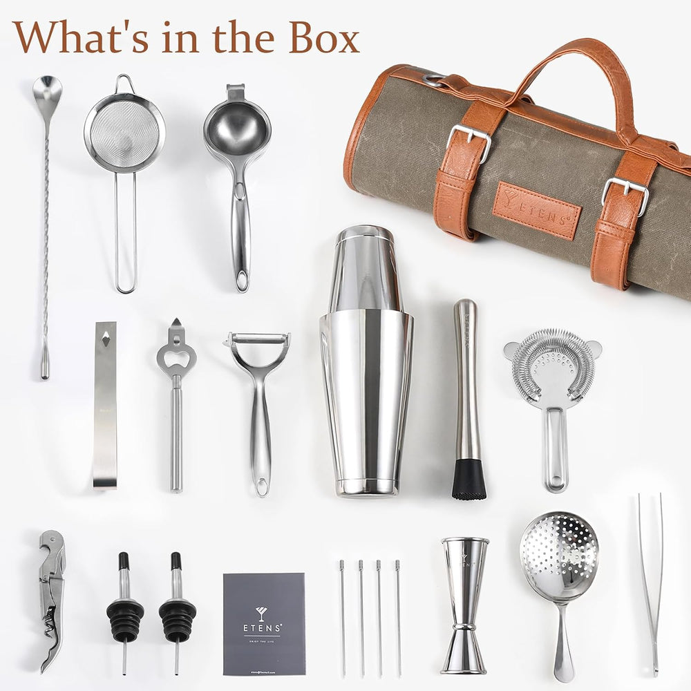 Travel Bartender Kit – 22-Pc Bartending Kit with Bar Tools Bartender Accessor...