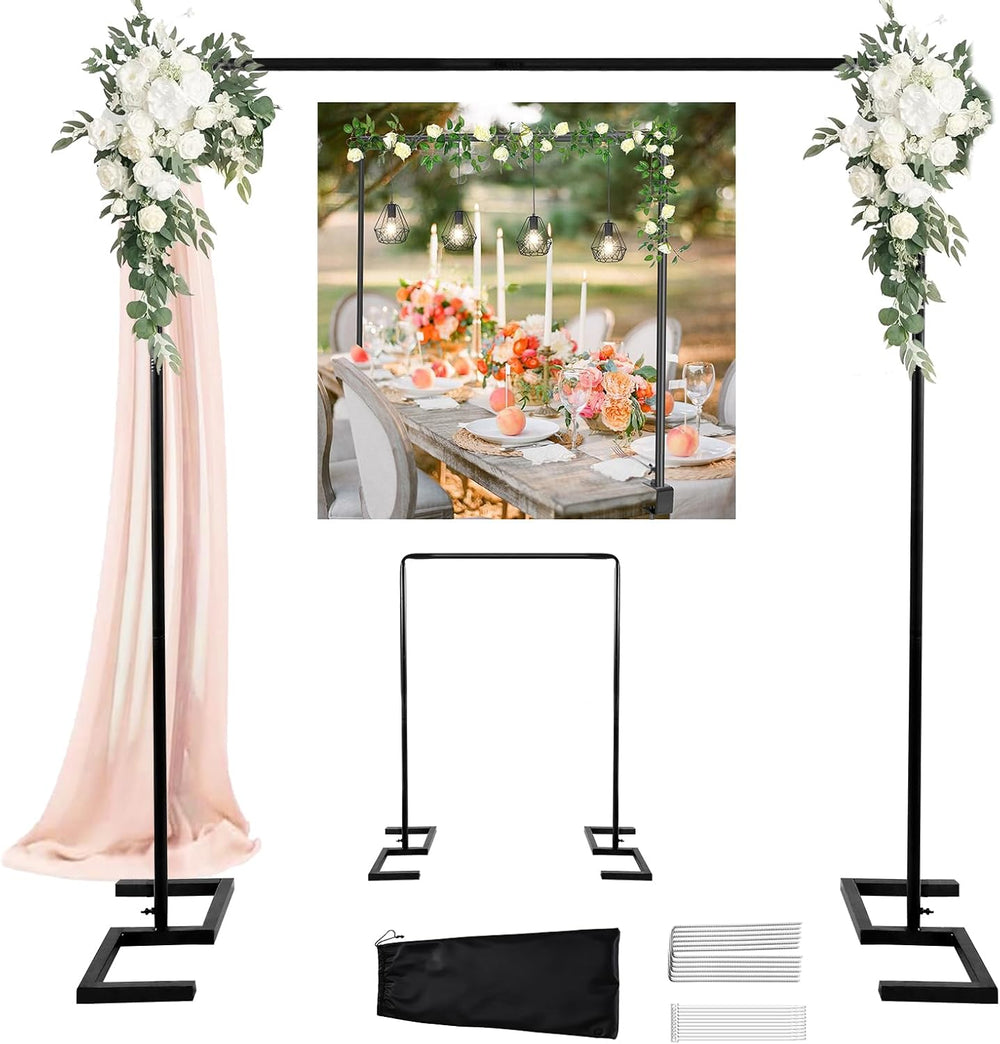 8.2FT Balloon Arch Stand, 8.2FT Square Heavy Duty Backdrop Adjustable Frame