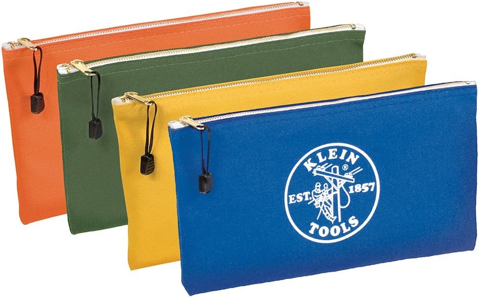 Klein Tools 5140 Canvas Zipper Bag, Tool Pouch, Bank Deposit Utility Bag, 12....