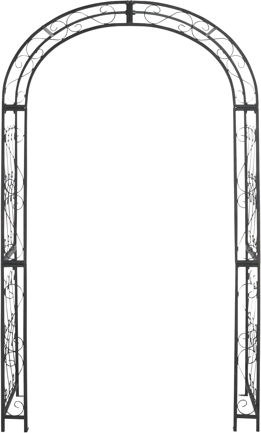 SAFAVIEH Outdoor - Pagan Victorian Garden Arch - Black Iron Trellis Arbor - D...