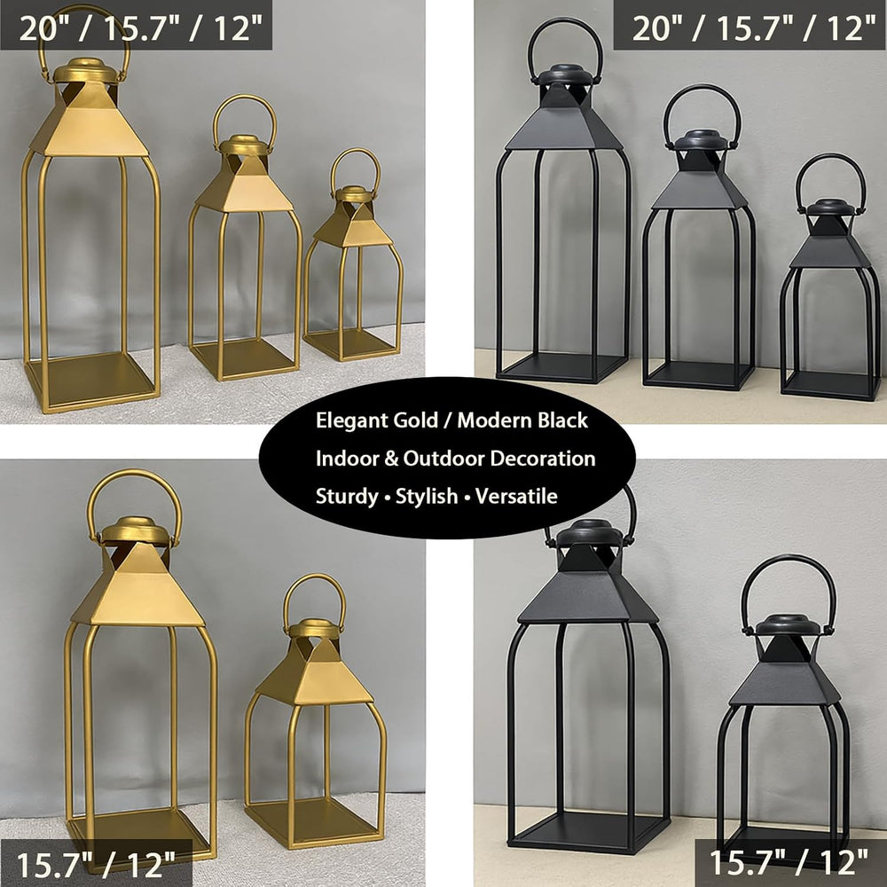 Decorative Metal Lanterns Indoor Outdoor, Candle Holder for Porch, Patio, Fir...