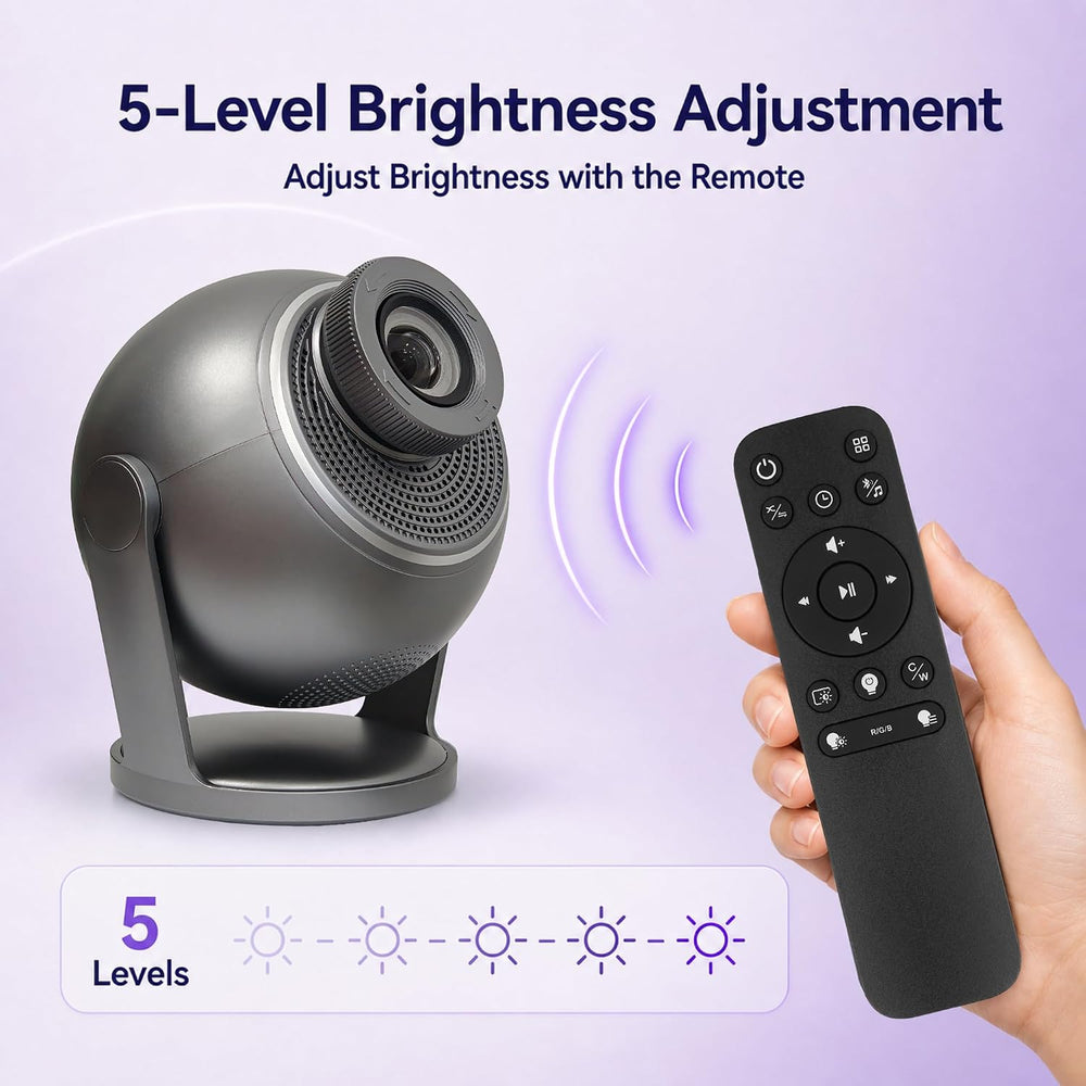 3D Night Light Projector, 60 Scenes, 12 Theme Gray