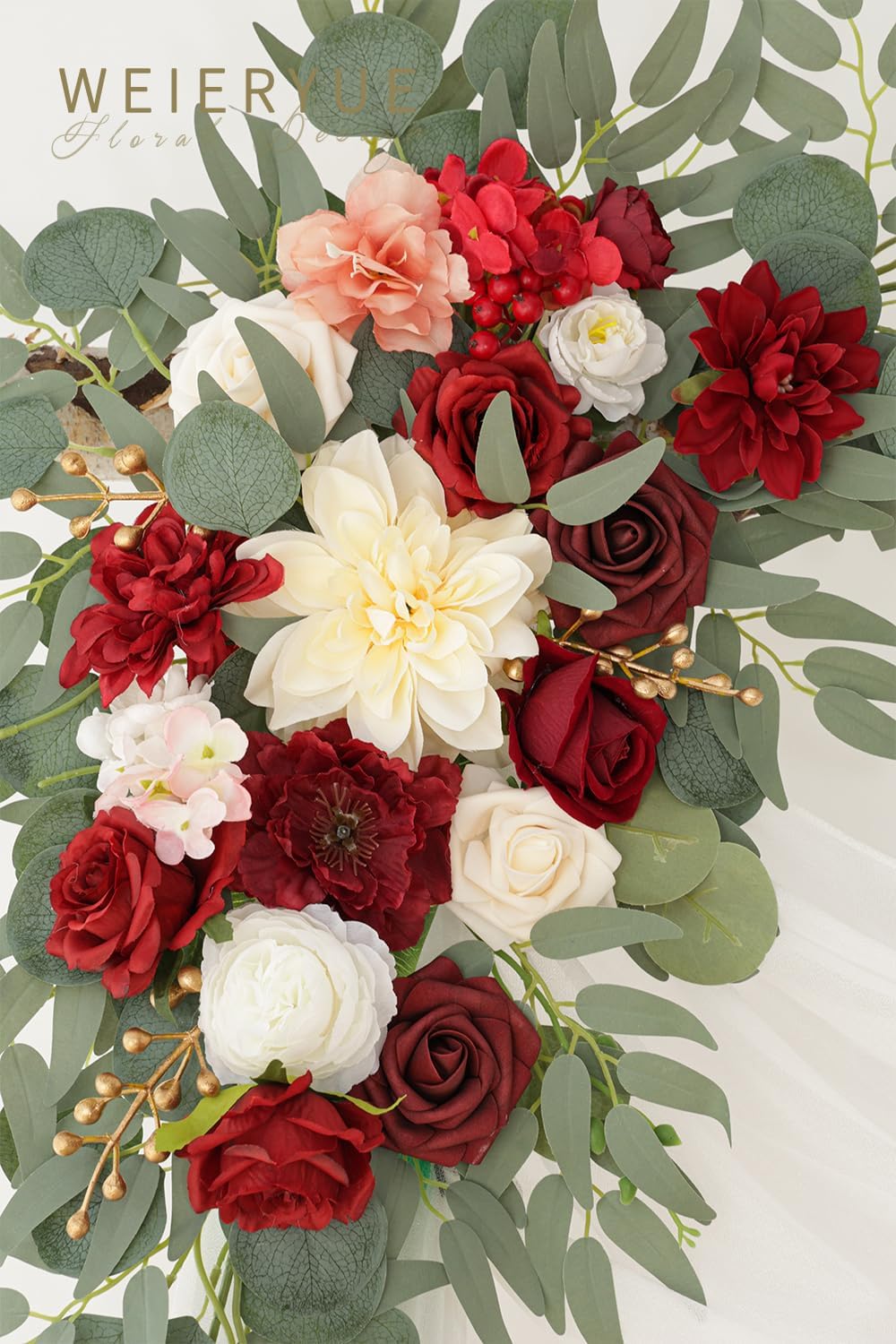 Artificial Wedding Arch Flowers Kit(Pack of 3),2Pcs Artificial Flower Arch De...