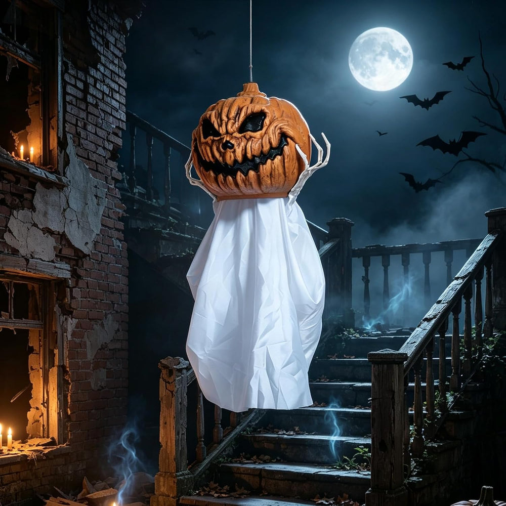 Halloween Hanging Ghost, Halloween Decor Outdoor, Sound & Moving