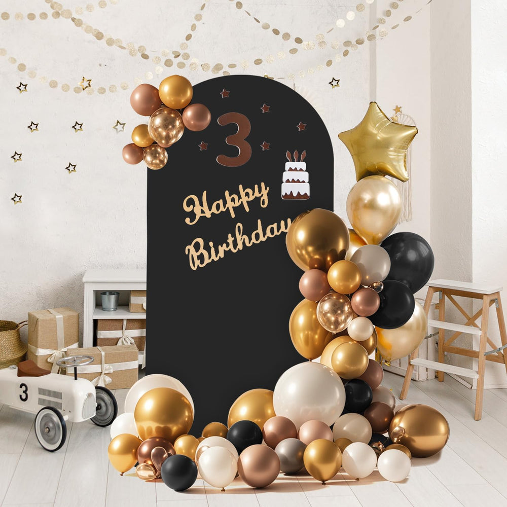 Arch Backdrop Stand and Cover Set, 3 Metal Balloon Arch Backdrop 7.2ft 6ft, G...