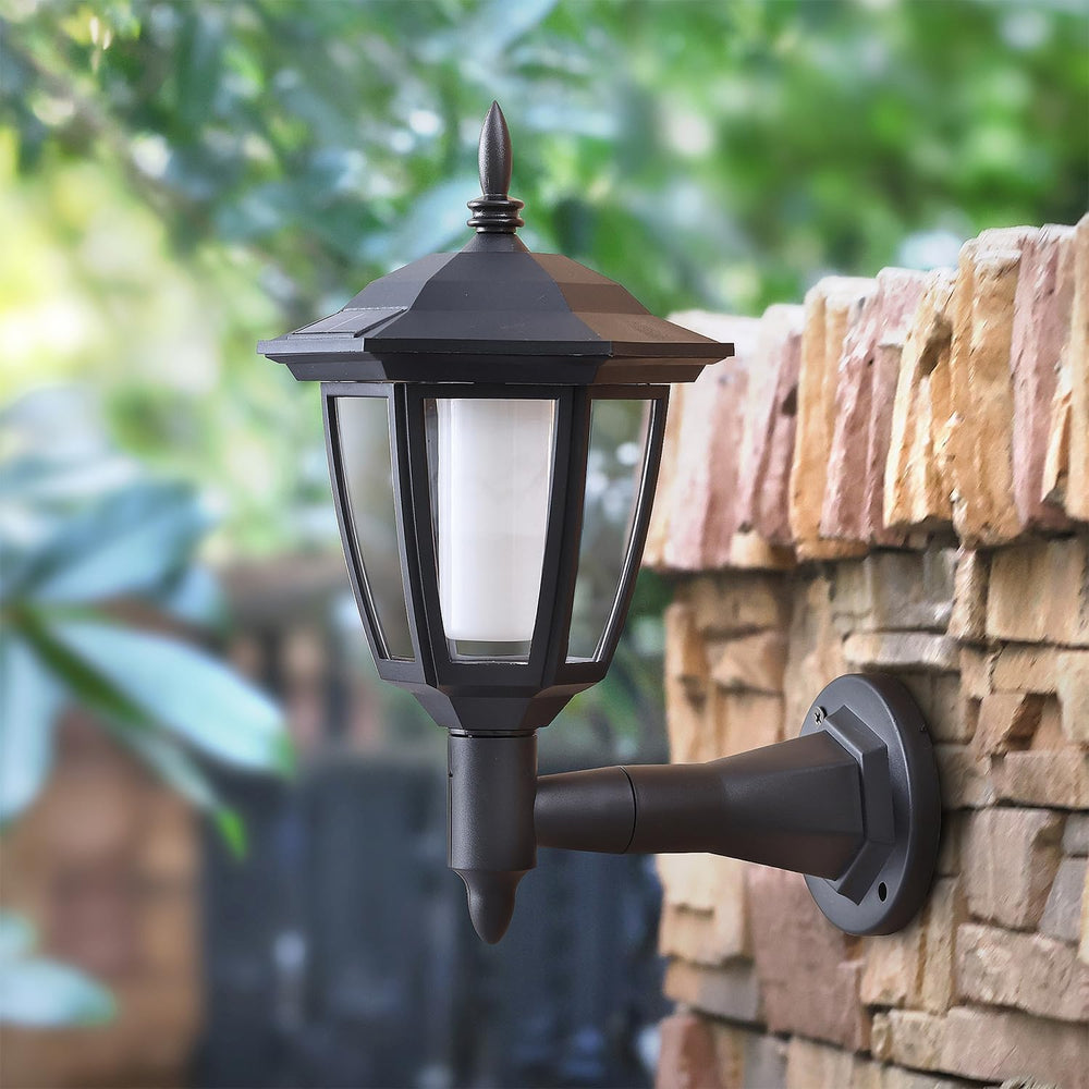 4 Pack Solar Flame Wall Lanterns Outdoor, Halloween Solar Powered Wall Mounte...