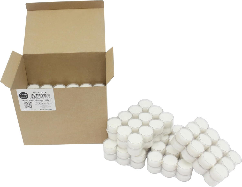 Stonebriar 192 Count White Unscented 6 to 7 Hour Extended Burn Time Clear Cup...