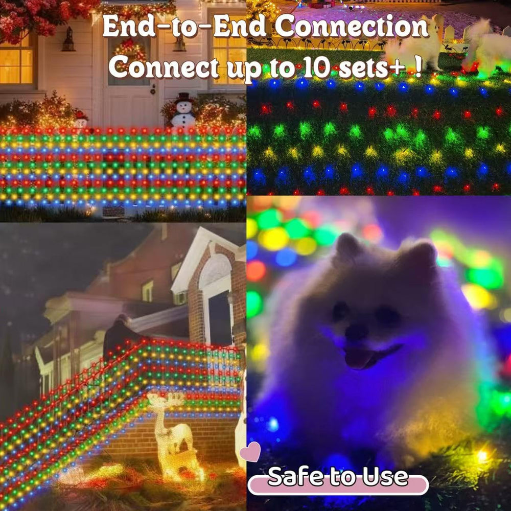 HYH Christmas Net Bush Lights 360 LED 12FTx5FT Multicolored Outdoor Mesh
