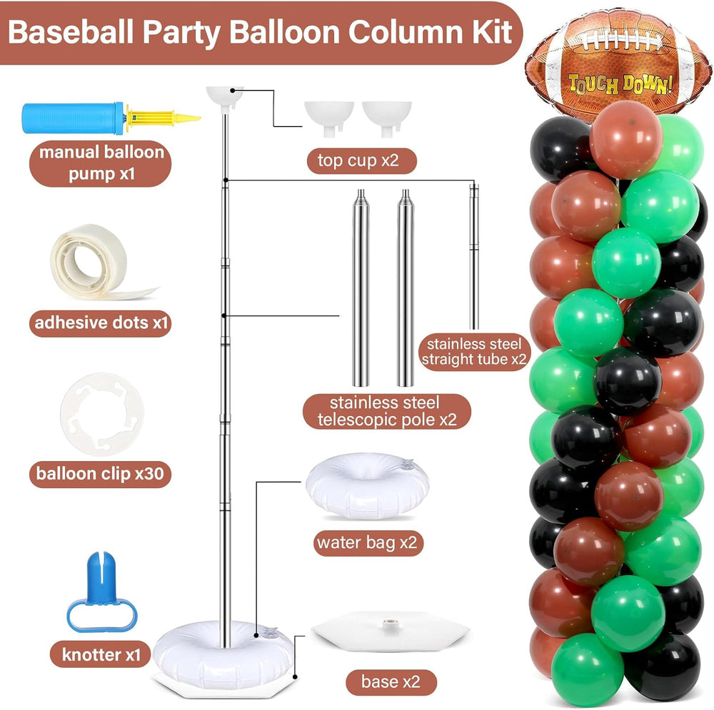 2 Sets Football Balloon Column Stand Kit Adjustable Football Balloon Decor