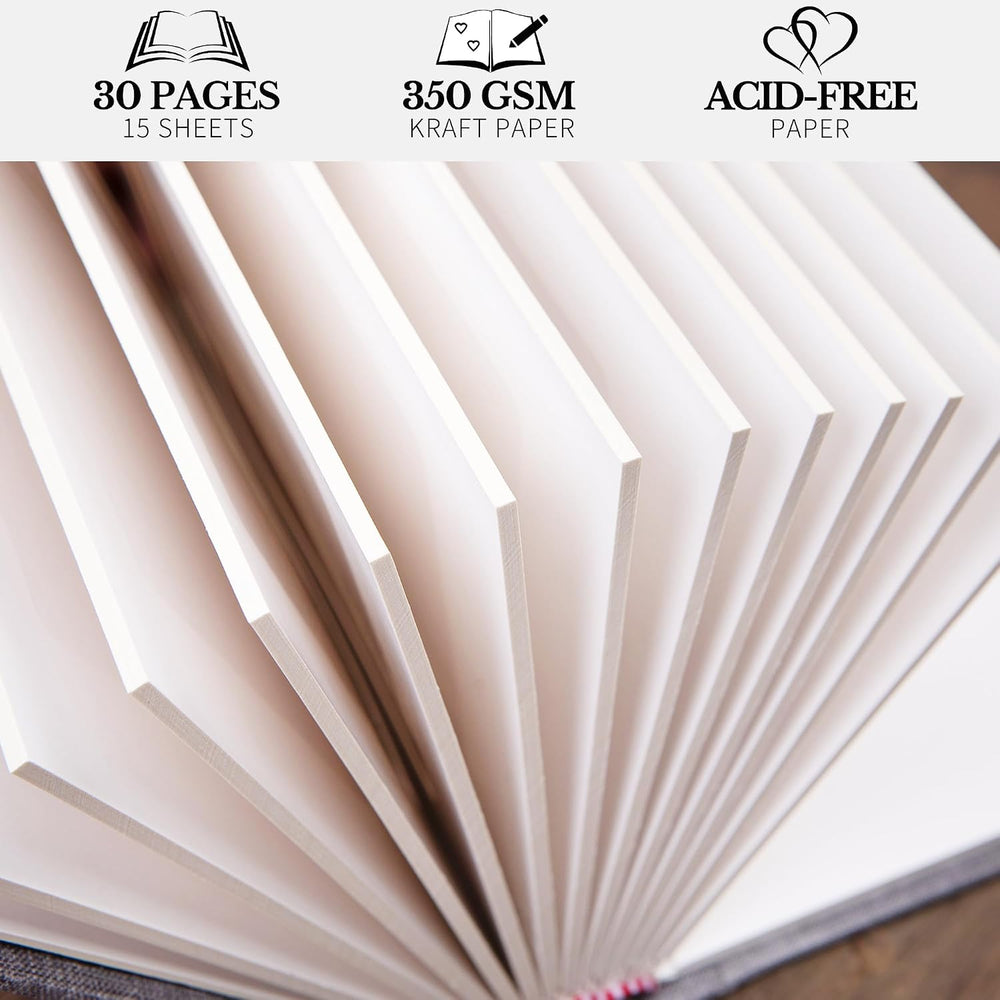 Pssoss 4x6 Photo Album with Writing Space, Linen Cover, 30 Photos, Black