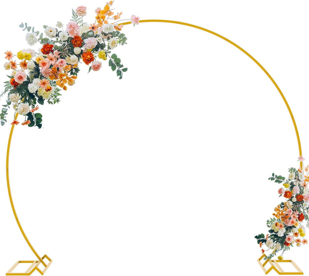 Fomcet Round Backdrop Stand Gold 7.2ft Circle Arch Large Metal Wedding Arch