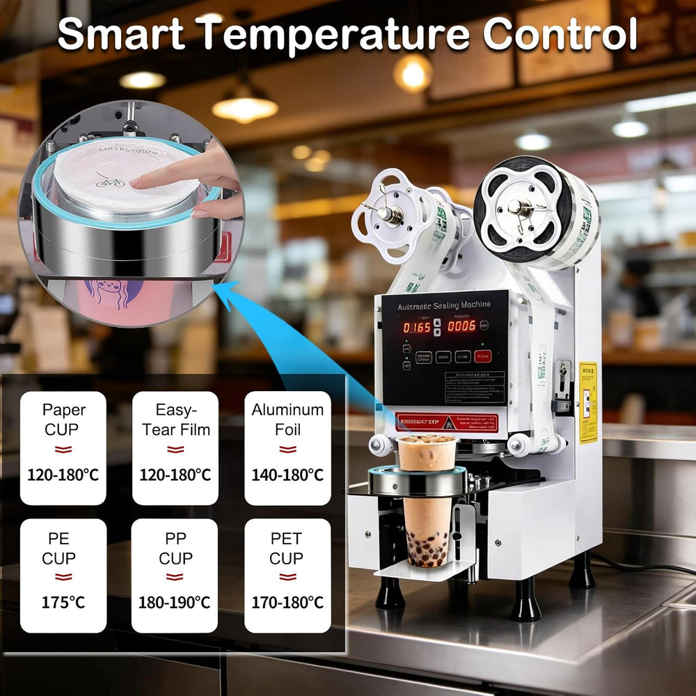 Cup Sealing Machine, Full Automatic Cup Sealer Machine 90/95mm Electric boba ...
