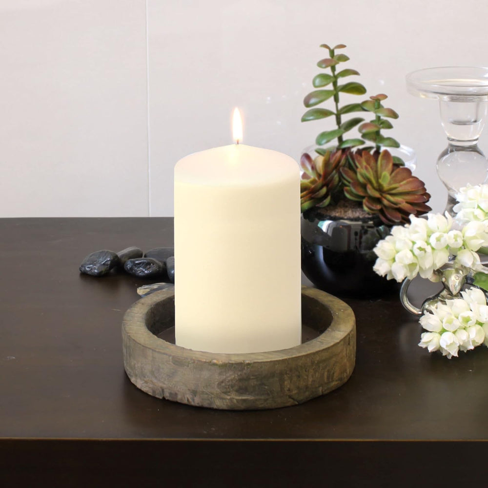 Stonebriar Unscented Pillar Candles – 65 Hour Burn Time, Long-Lasting Wax Can...