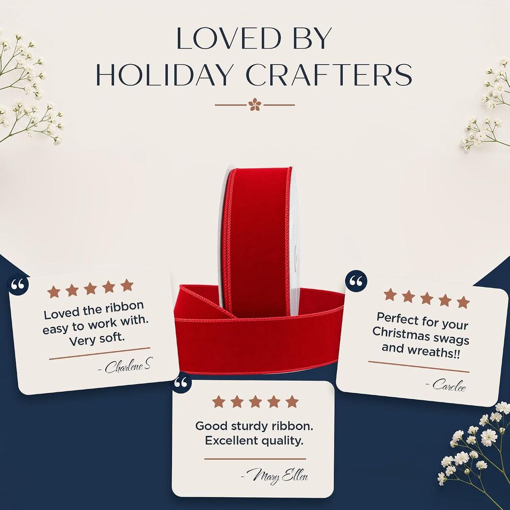 Royal Imports Traditional Wired Waterproof Christmas Ribbon