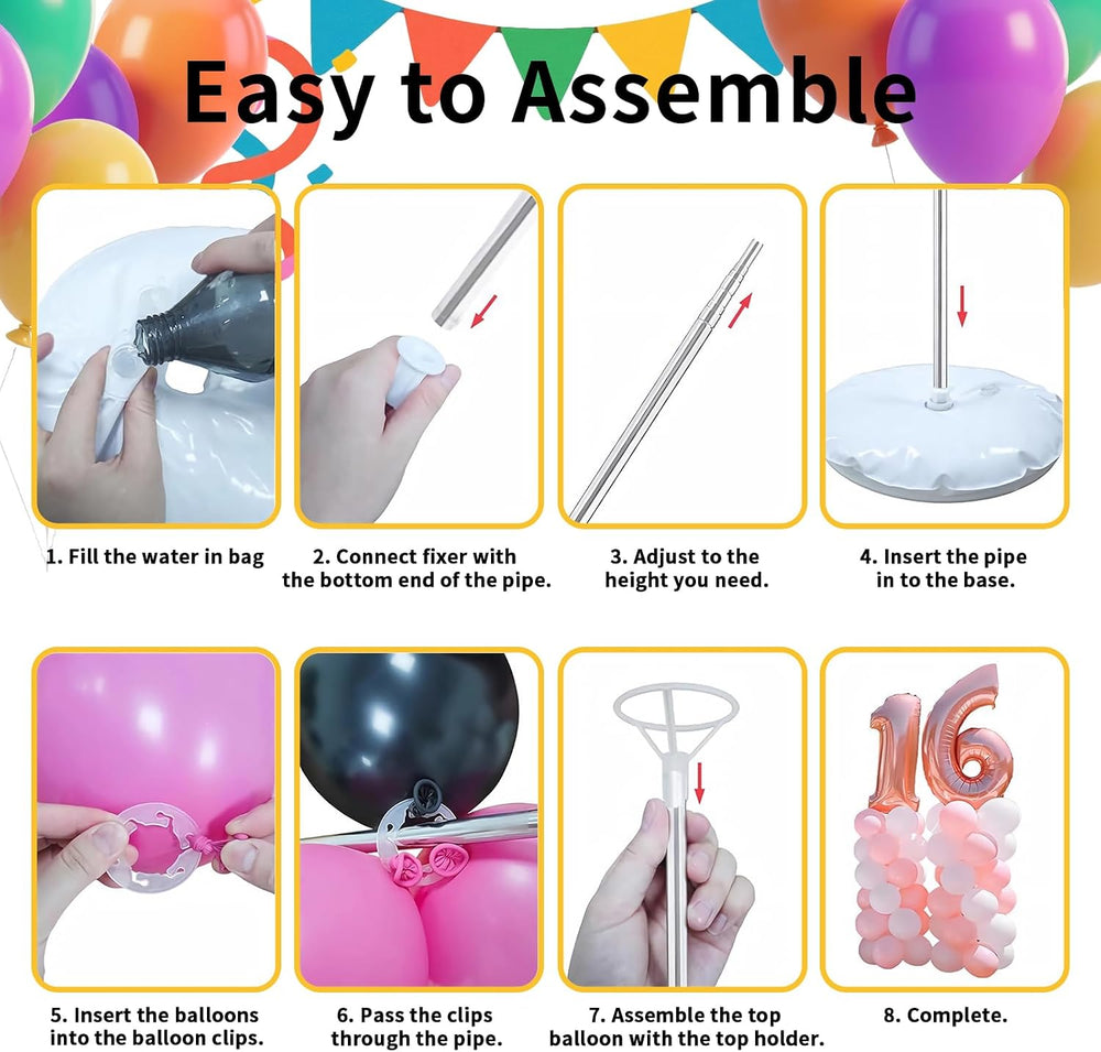 Balloon Arch Kit Balloon stand - Set of 6 Adjustable 7 Feet Balloon Arch Stan...