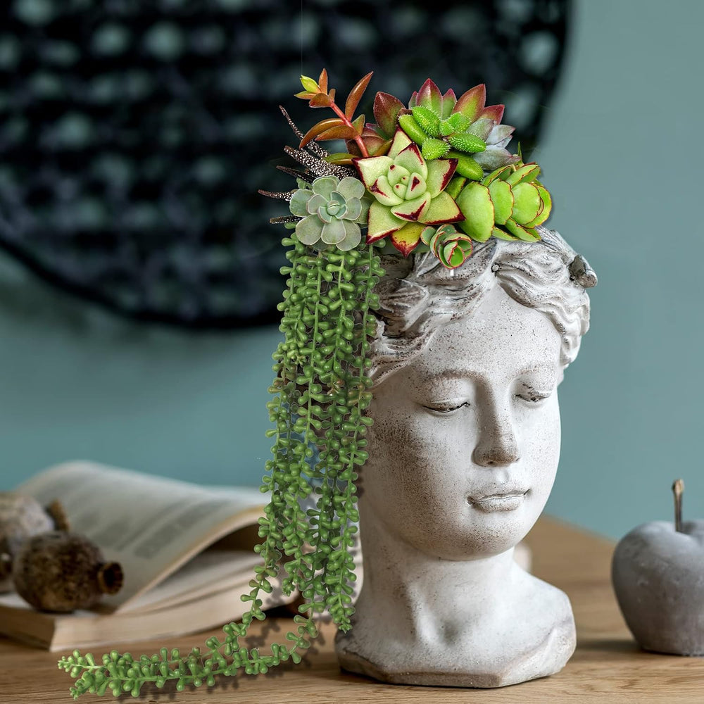 CEWOR 8pcs Artificial Succulents Hanging Greenery Plants Fake String of Pearl...