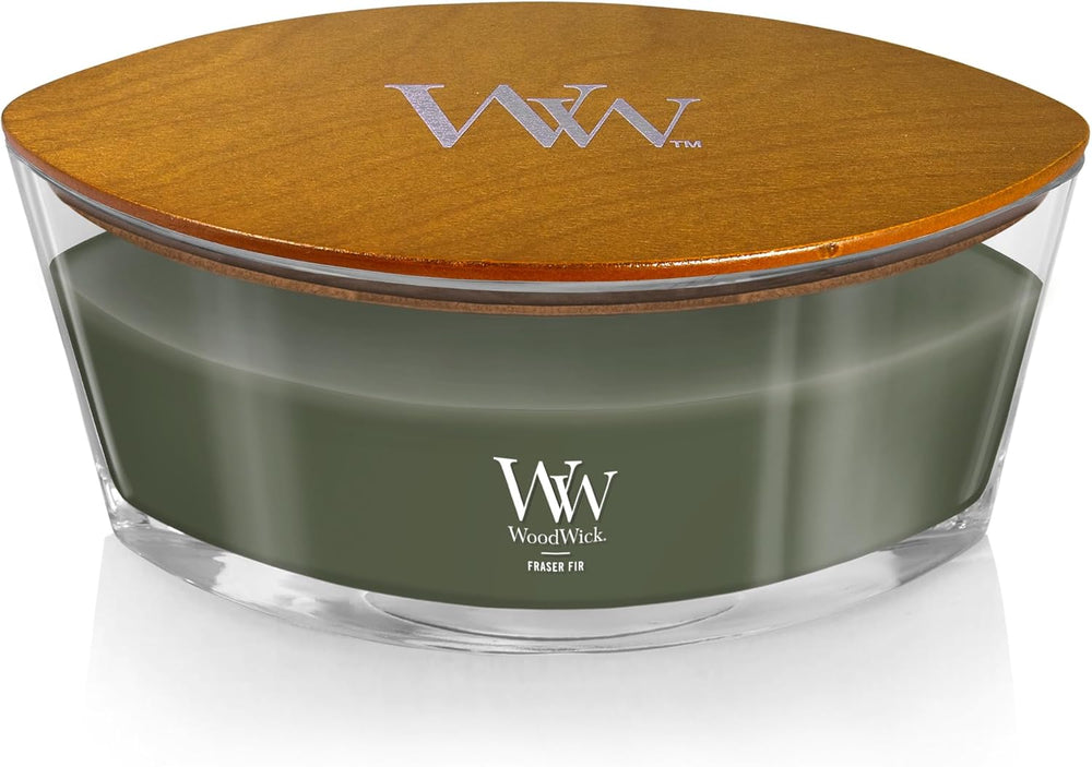 WoodWick Fraser Fir Scented Candle, Crackling Wick, 16oz