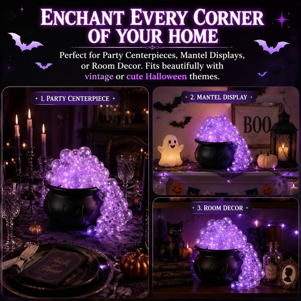 Bubbling Cauldron Halloween Decor Witch Pot Tabletop Centerpiece