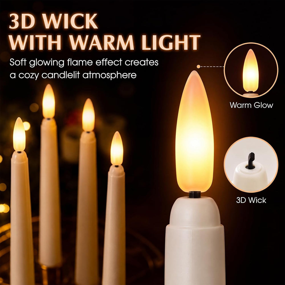 Reginary 36 Pcs Flameless Taper Candles Battery Operated,Ivory