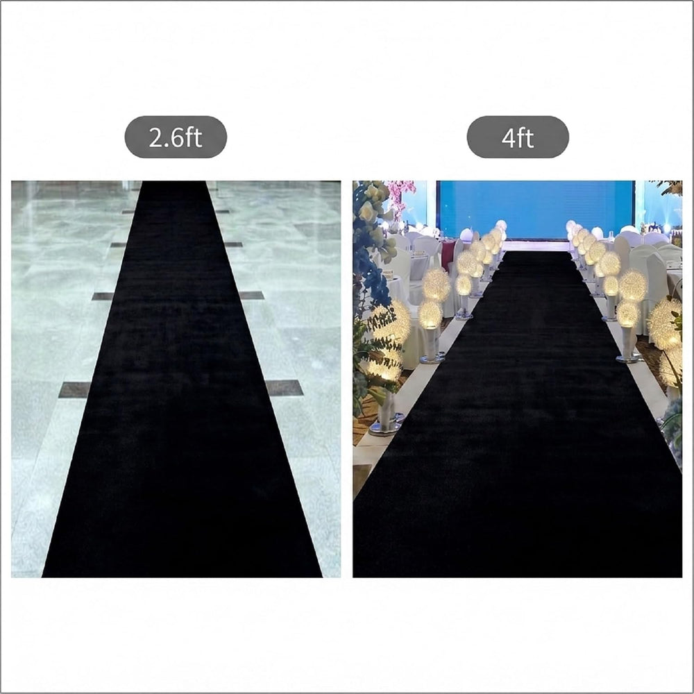 2.6x30ft Black Carpet Runner for Party&Prom 350GSM Felt Fabric