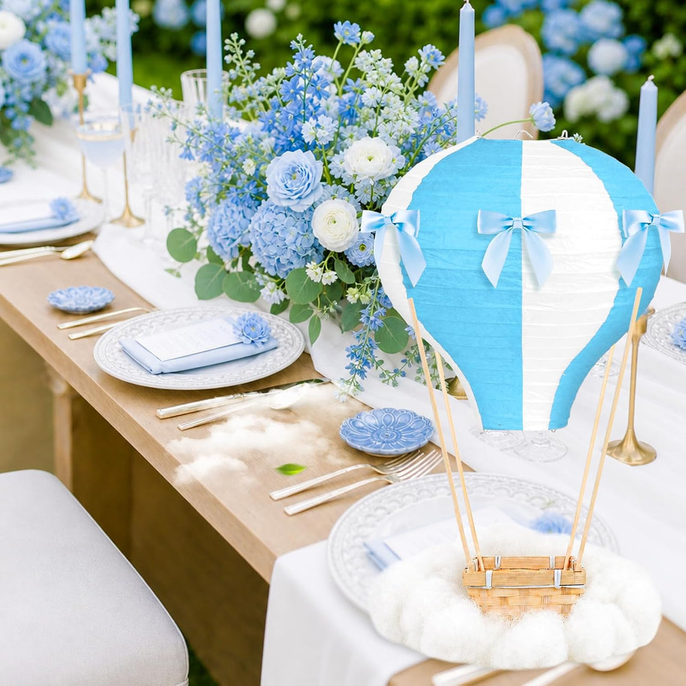 6 Sets Hot Air Balloon Decorations Cloud Decorations Centerpiece,Blue