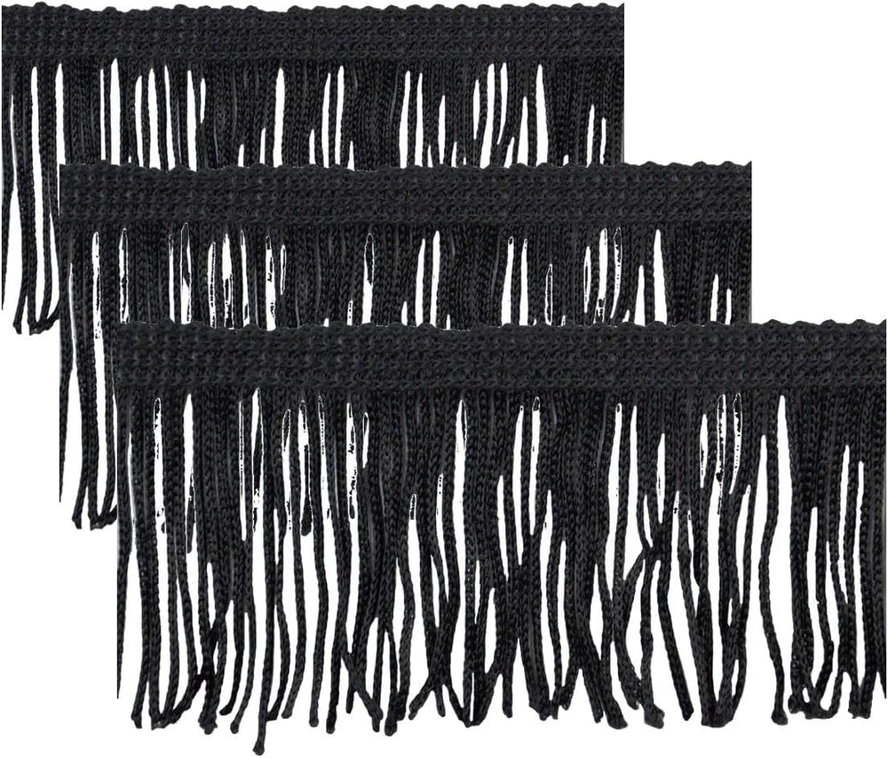 Chainette Fringe 2 inch P-7043-02 Black in 10 Yard Roll (Pack of 3)