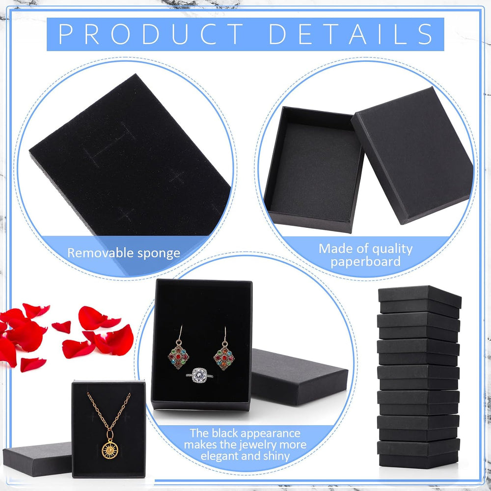 36 Pcs Jewelry Gift Boxes Cardboard Jewelry Boxes, Black