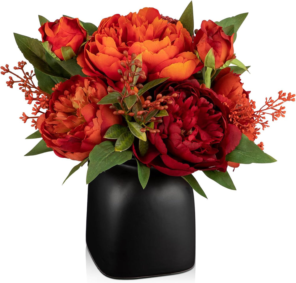 Fall Flowers in Vase Fall Table Centerpiece Faux Floral Arrangements Centerpi...