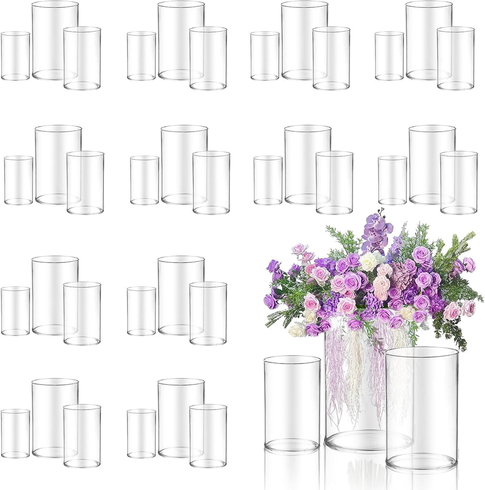 36pcs Glass Vase Cylinder for Centerpieces 4,4.7,6Inch Tall Small Flower Glas...